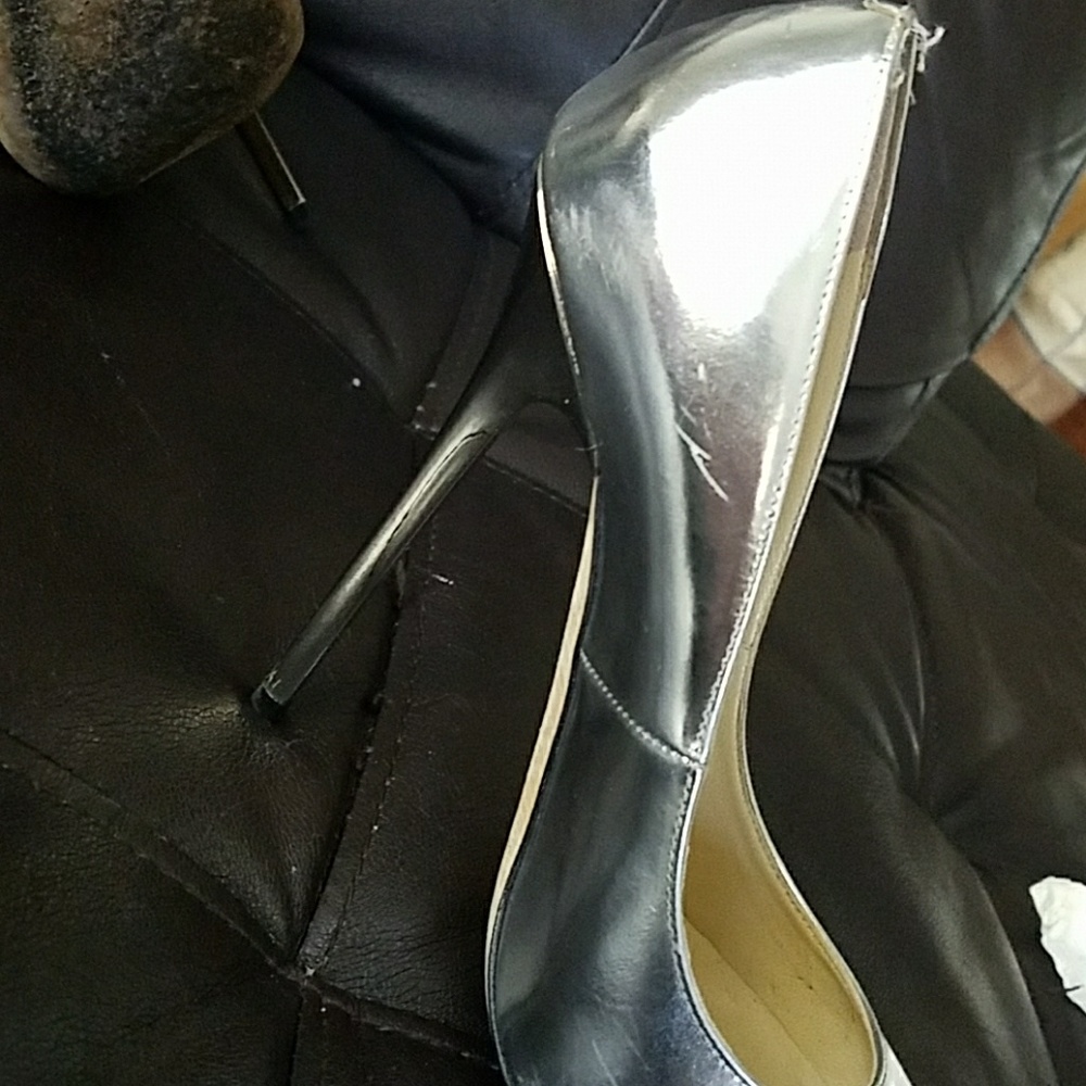 Jimmy Choo Anouk Silver Mirror Leather - Picture 7 of 8